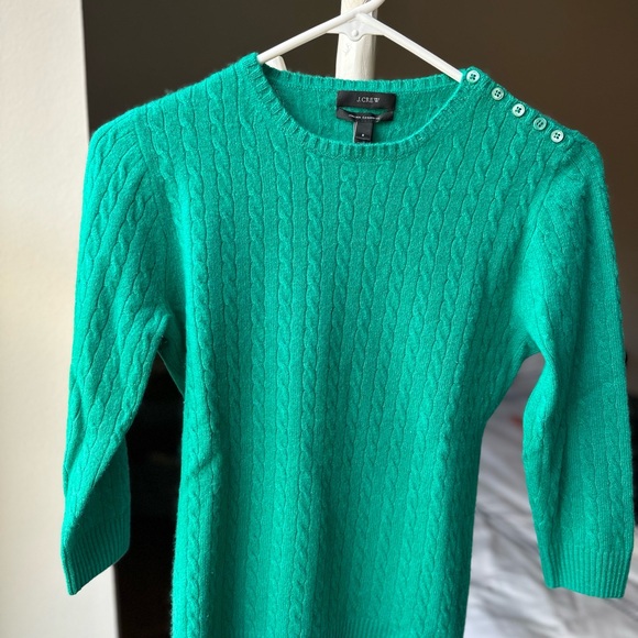 J. Crew Italian Cashmere Sweater in Vibrant Green - Picture 3 of 4